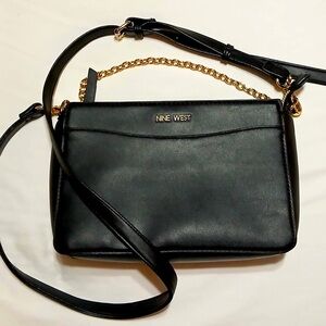 Nine West Black Shoulder Bag with Gold-Tone Hardware